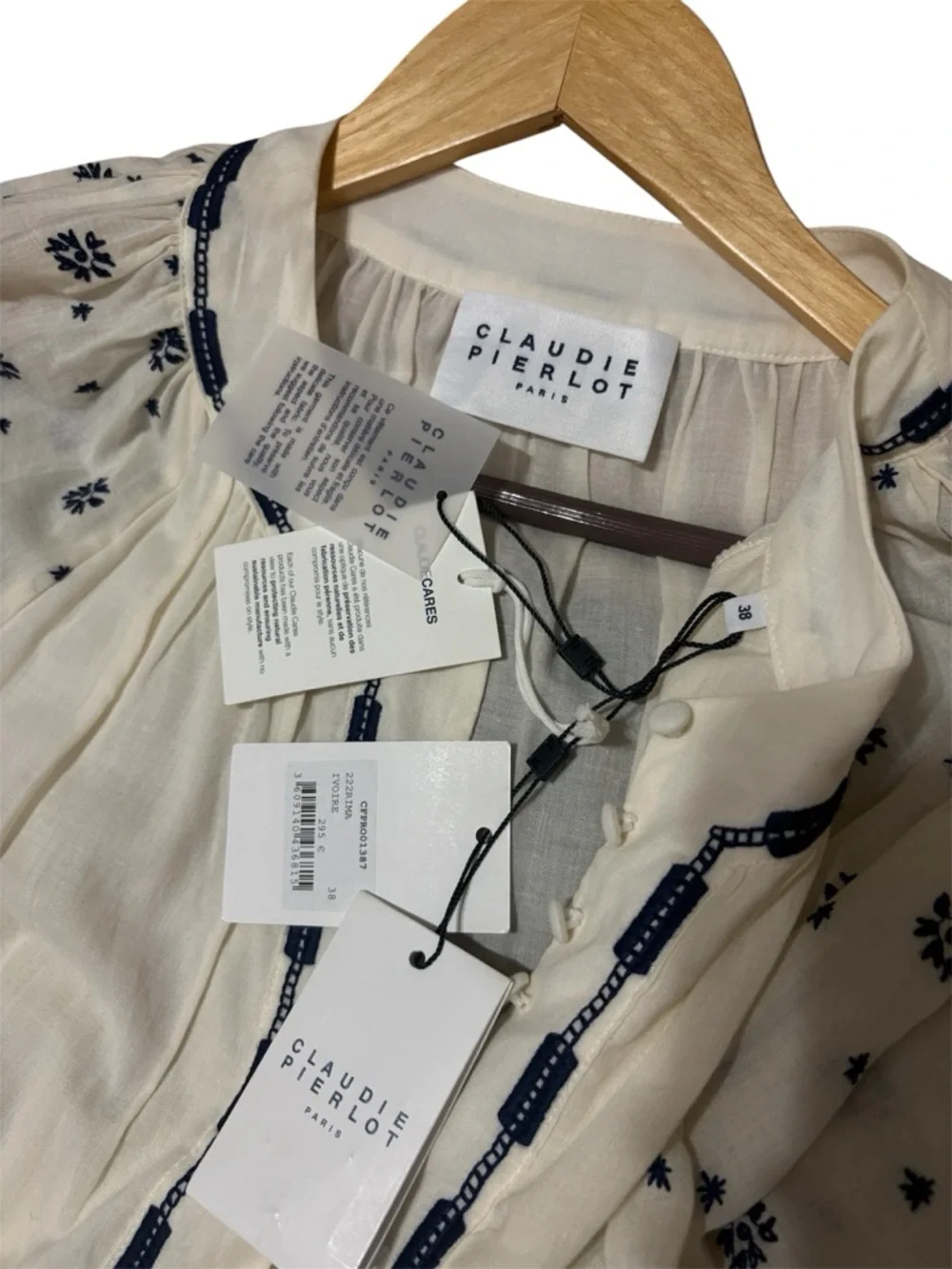 Cream Embroidered CLAUDIE Pierlot Paris  Boho dress - Picture 7 of 16